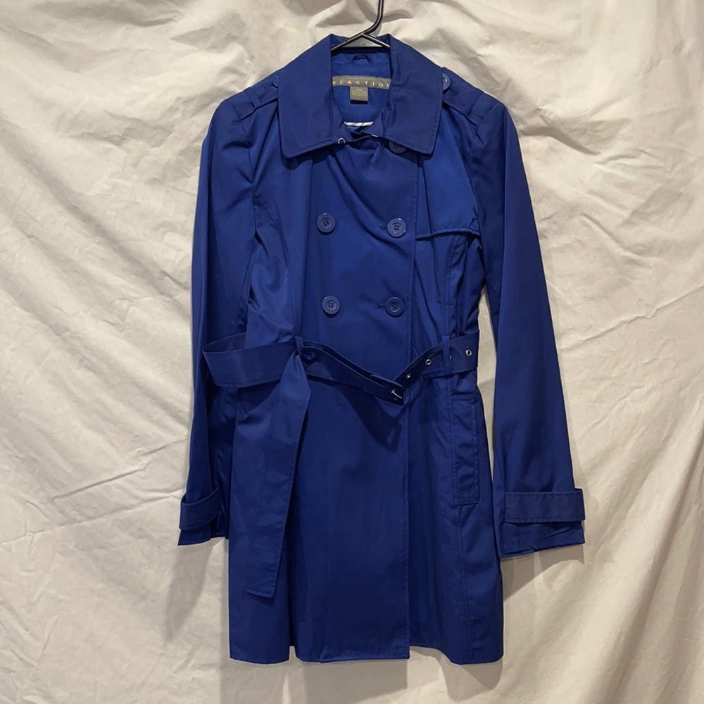 Blue Kenneth Cole Reaction Trench Coat
